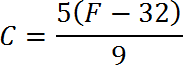 De Fahrenheit a Celsius