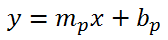 y=m_p x+b_p